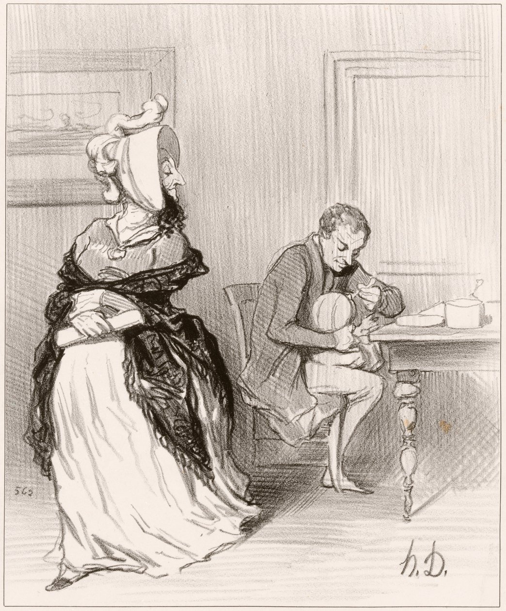 Farvel, min kjære, jeg skal til forlagene mine... av Honoré Daumier