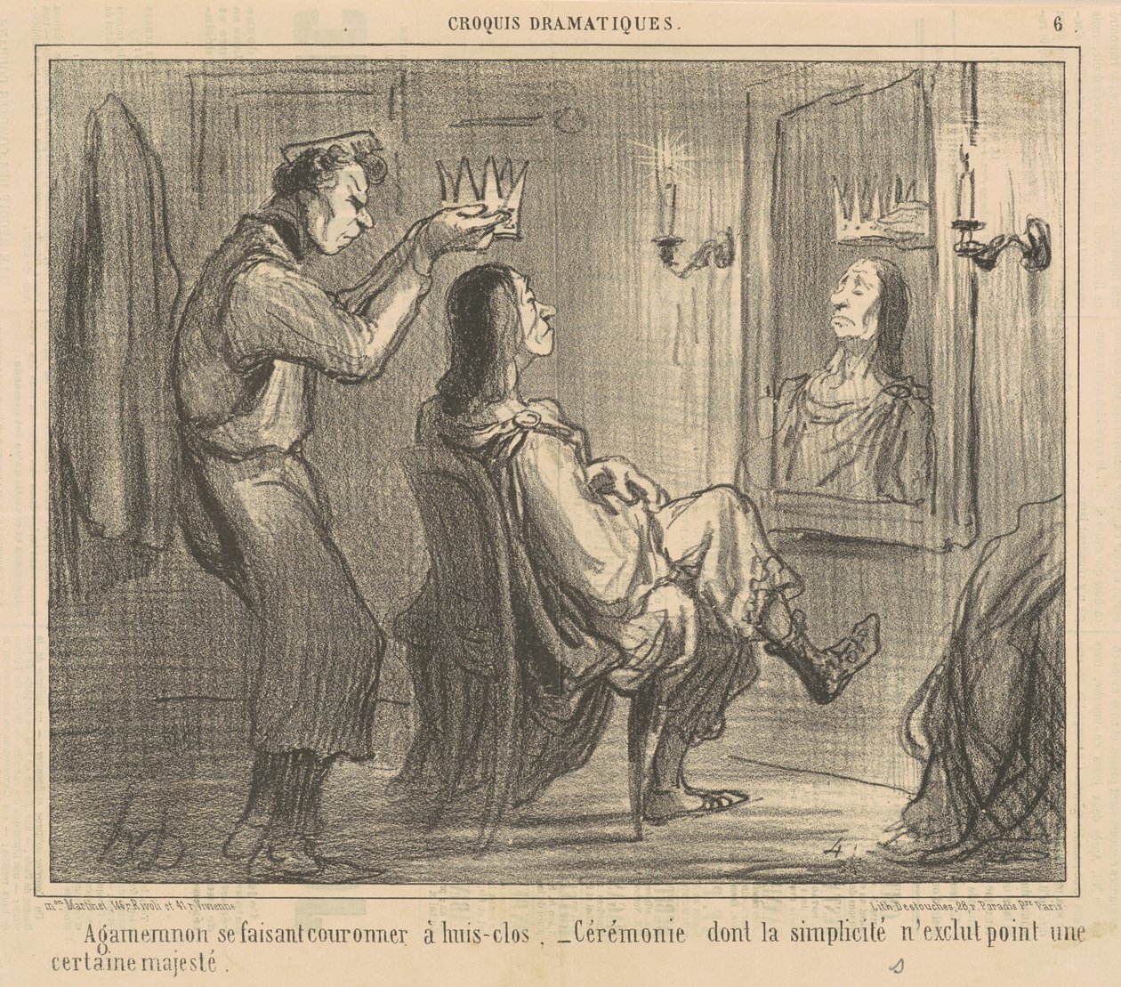 Agamemnon blir kronet bak lukkede dører av Honoré Daumier