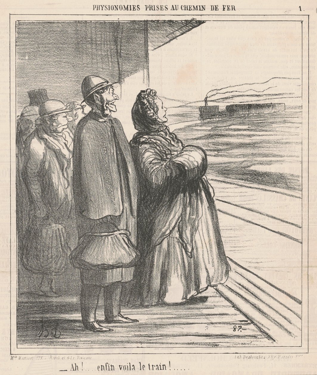 Ah! Endelig er toget her! ... av Honoré Daumier