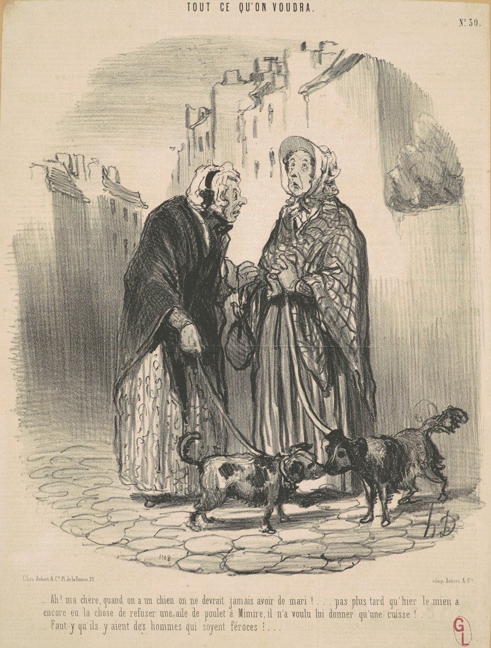 Ah! Min kjære, når du har en hund... av Honoré Daumier