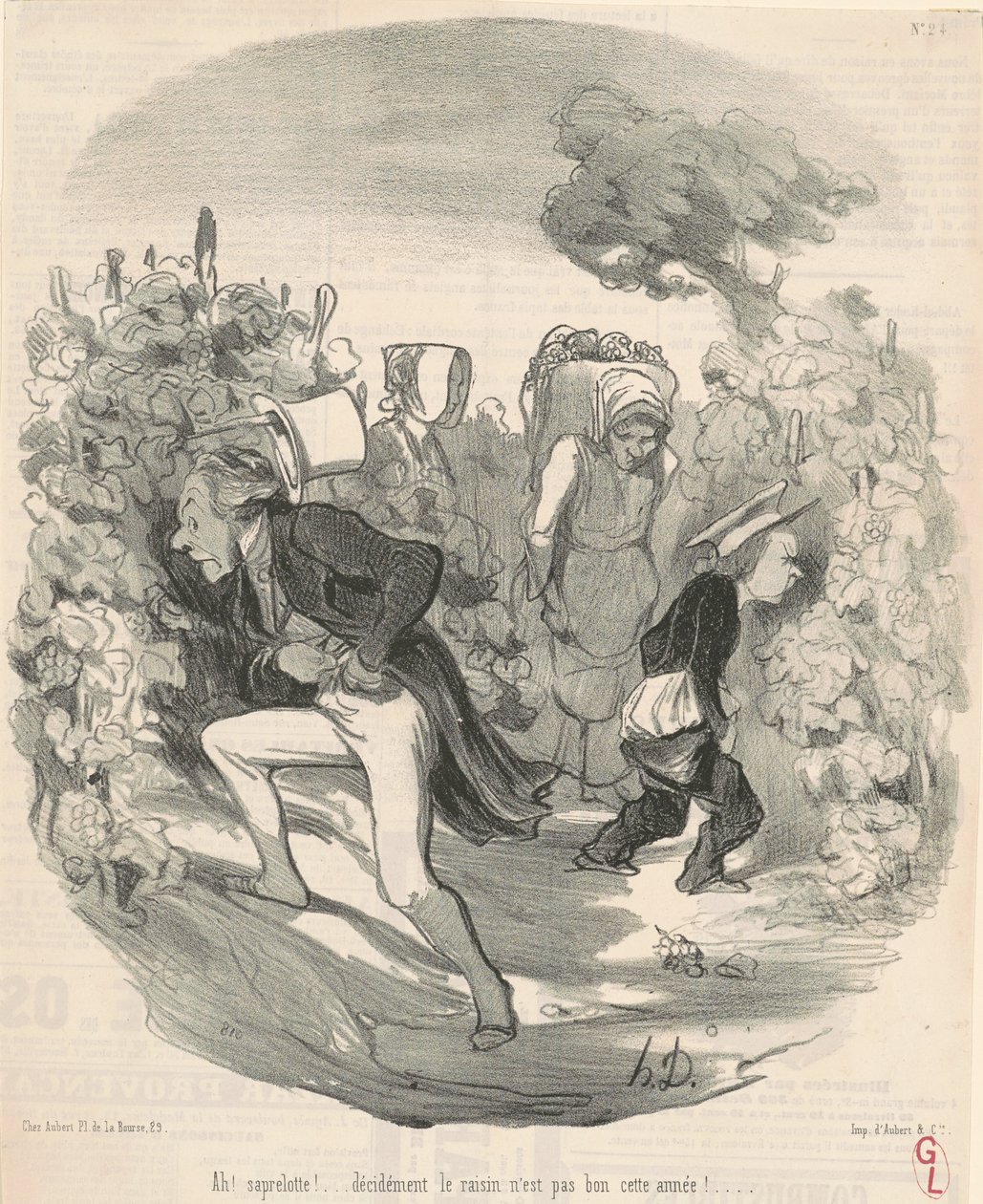 Ah! Saperlotte! ... Druen er ikke bra i år! ... av Honoré Daumier