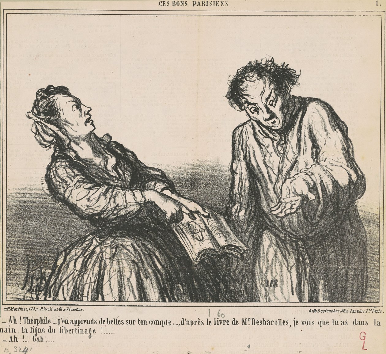 Ah! Théophile... Jeg lærer noen vakre ting... av Honoré Daumier