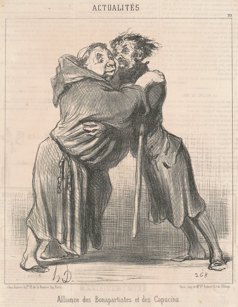 Allianse av bonapartister og kapusiner av Honoré Daumier