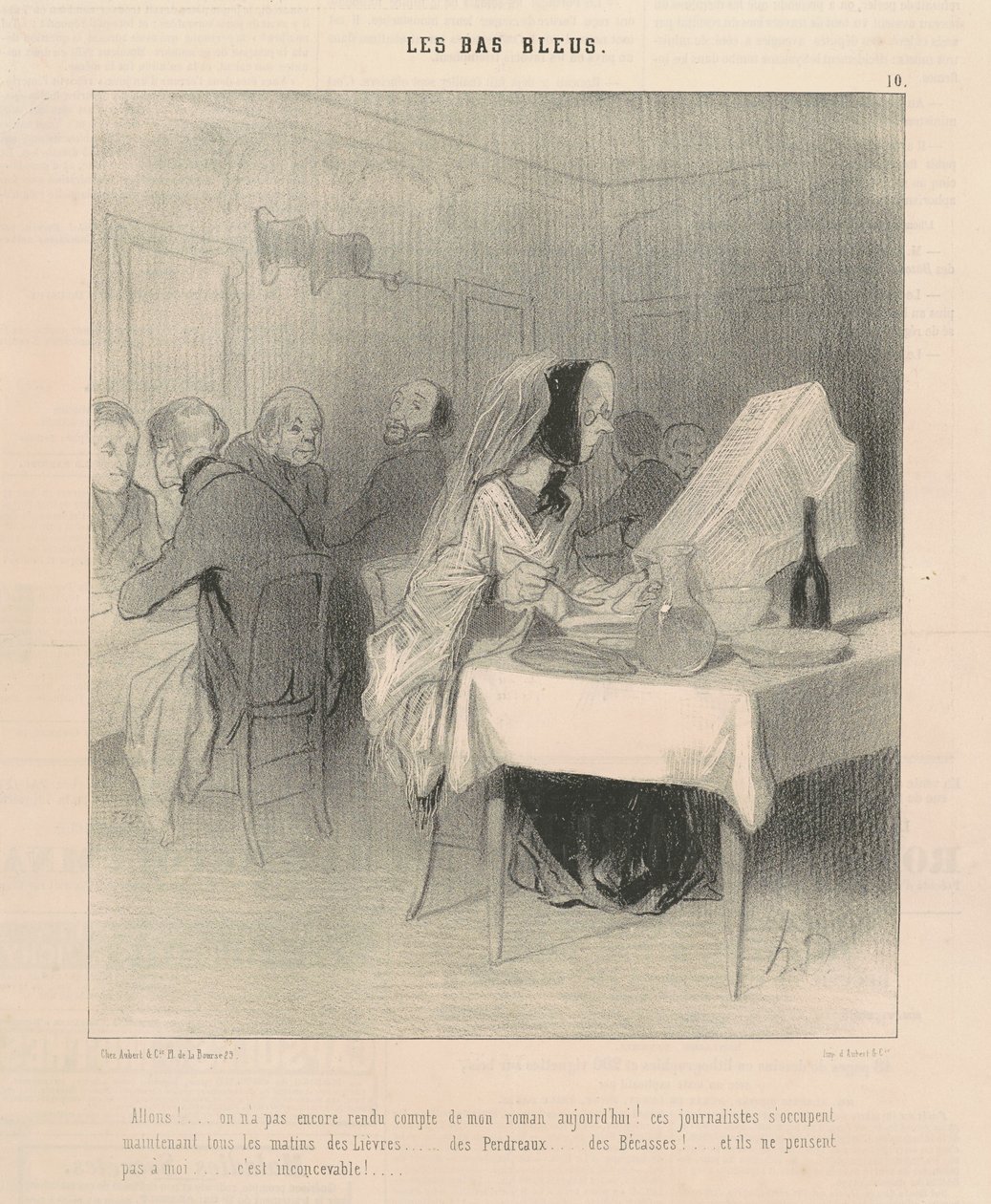 La oss gå! ... Vi har ennå ikke rapportert om romanen min ... av Honoré Daumier