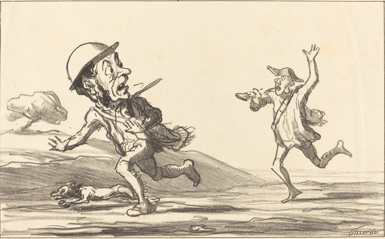 Kom igjen!... det virker... reservert jakt av Honoré Daumier