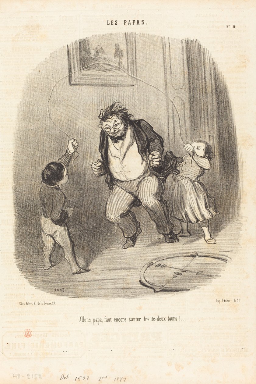 Kom igjen, pappa... mer... trettito runder!... av Honoré Daumier