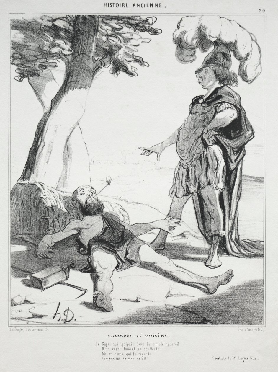 Ancient History, plate 20: Alexander og Diogenes av Honoré Daumier