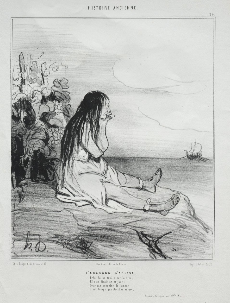 Ancient History, plate 24: The Abandonment of Ariadne, 4. september 1842. av Honoré Daumier