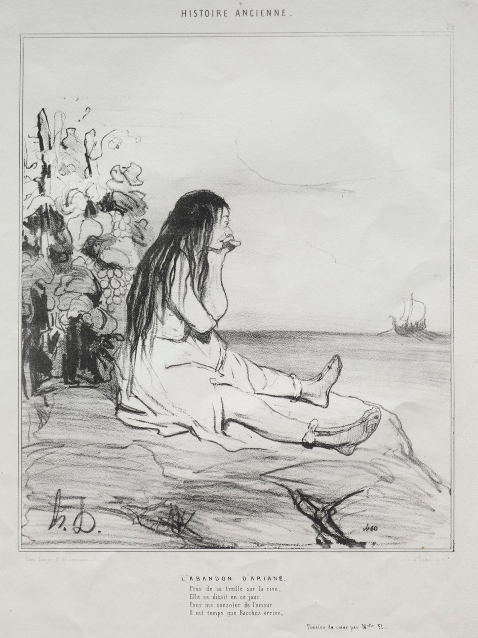 Ancient History, plate 24: The Abandonment of Ariadne, 4. september 1842. av Honoré Daumier