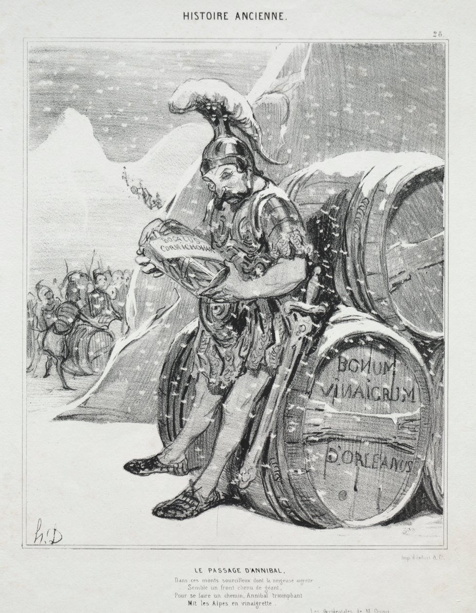 Ancient History, plate 28: The Passage of Hannibal av Honoré Daumier