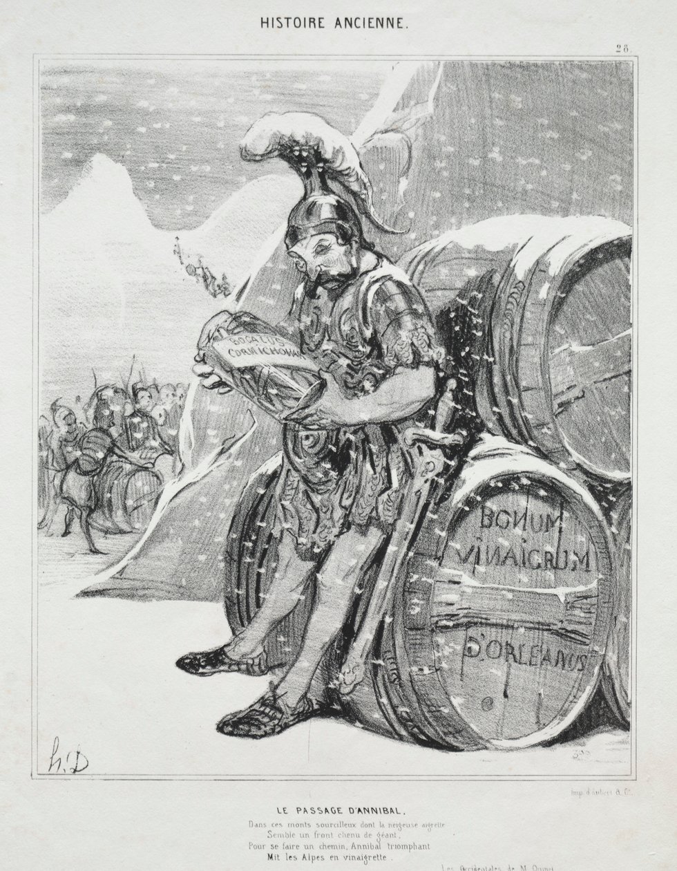 Ancient History, plate 28: The Passage of Hannibal, 6. oktober 1842. av Honoré Daumier
