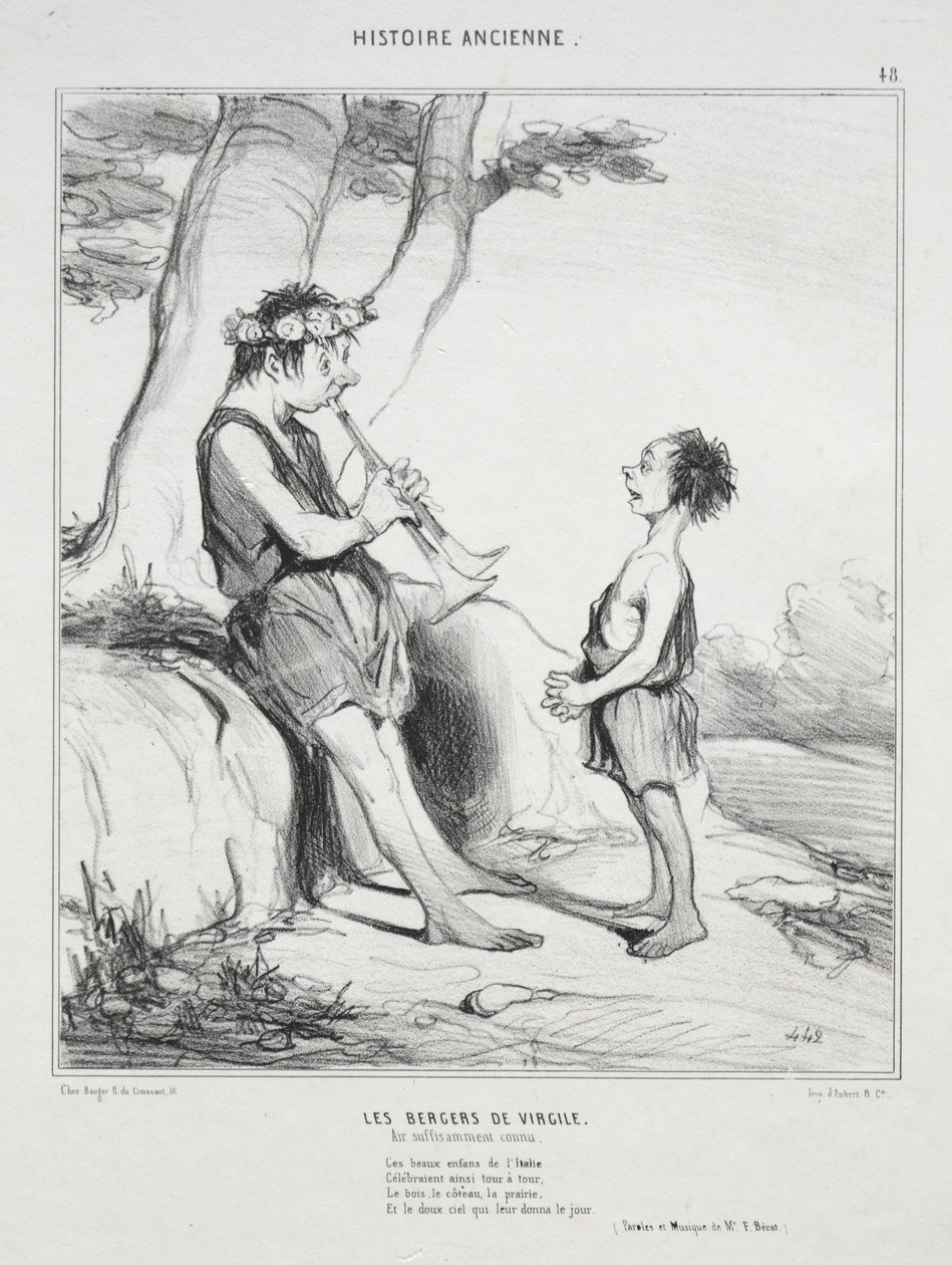 Ancient History, plate 48: The Shepherds of Virgil av Honoré Daumier