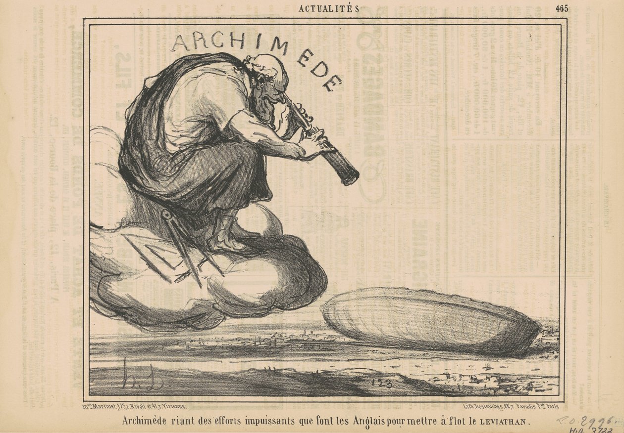 Arkimedes ler av innsatsen ... av Honoré Daumier