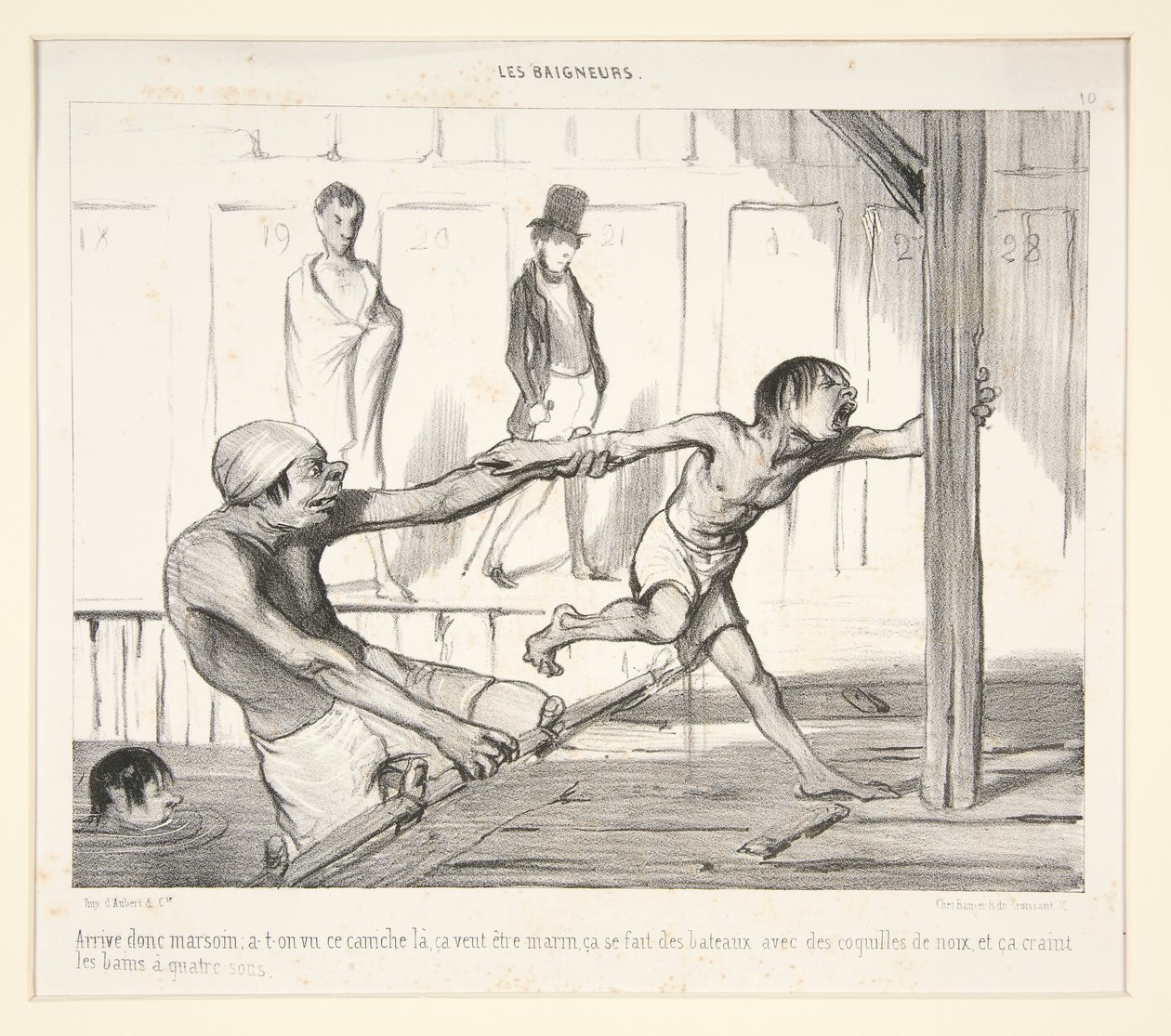 Så kommer Marsoin; har vi sett den puddelen der, den vil bli sjømann, den lager båter av valnøttskall, og den er redd for bad for fire øre, av Honoré Daumier