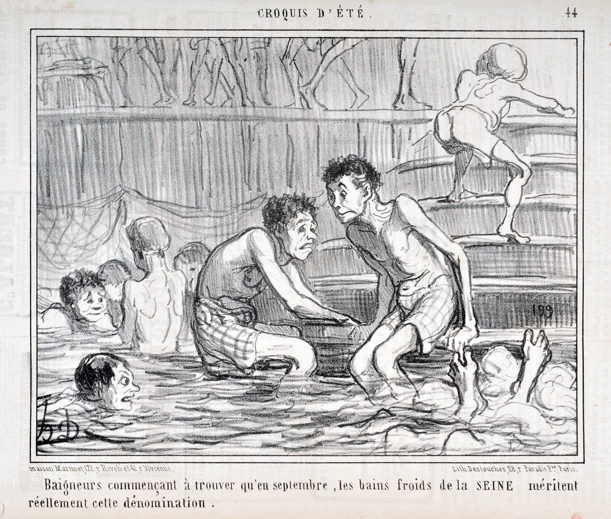 Kunstverk av Honore Daumier (1808-1879) Charivari stammer fra 1858: Serie CRUQUIS D