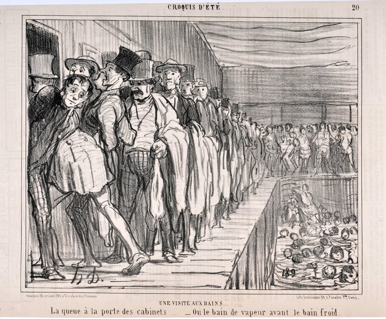 Kunstverk av Honore Daumier (1808-1879) Charivari stammer fra 1858: Serie CRUQUIS D