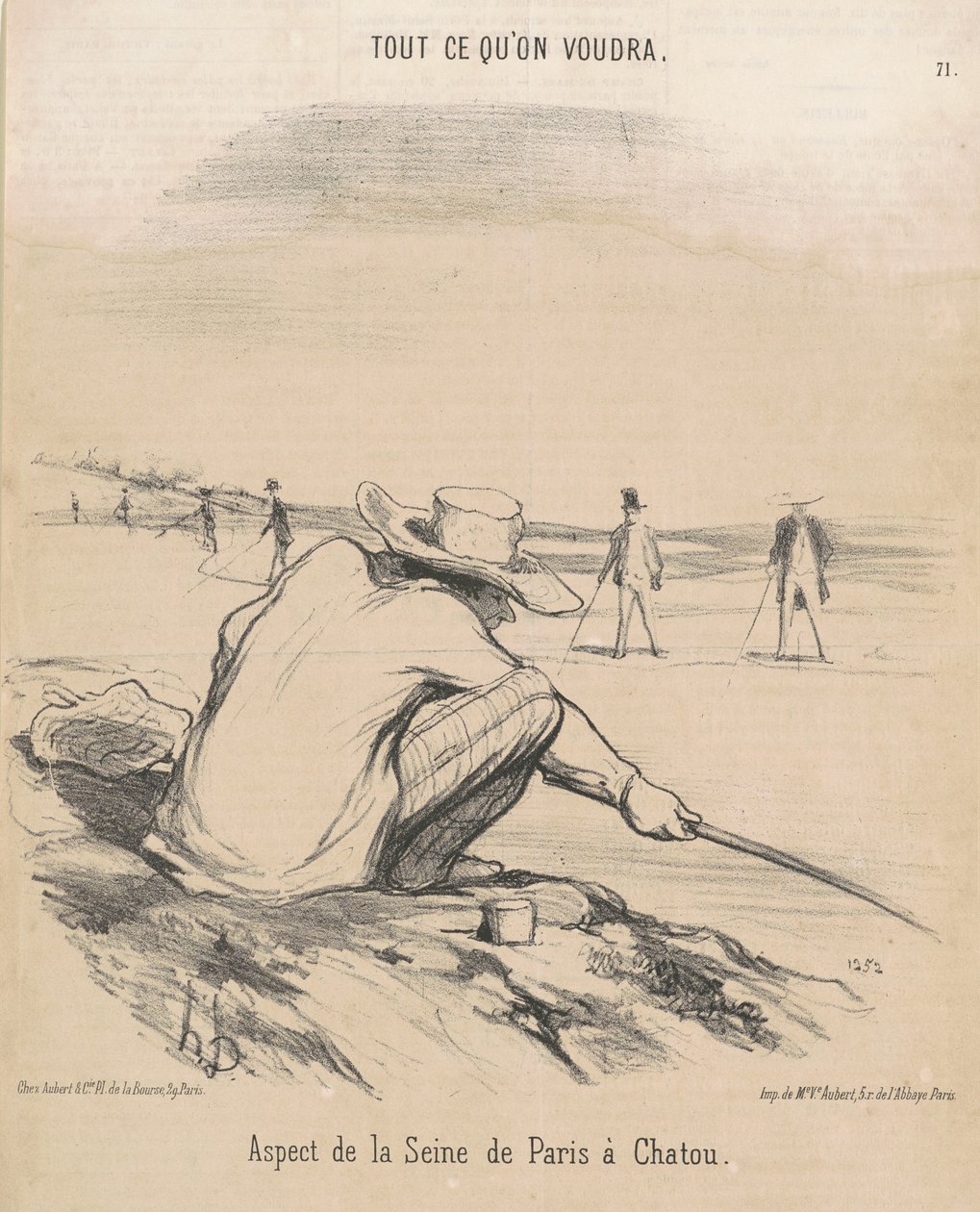 Aspekt av Seinen fra Paris til Chatou av Honoré Daumier