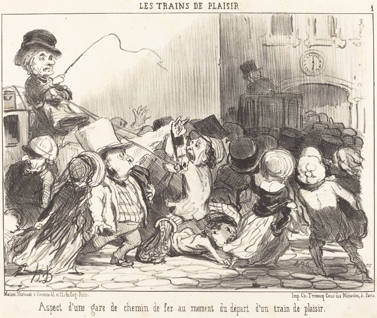 Utseendet til en jernbanestasjon... av Honoré Daumier