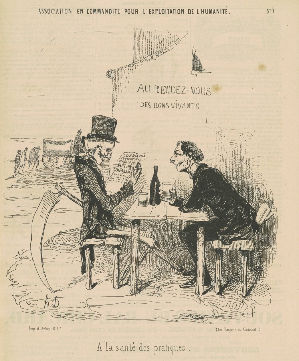 Begrenset forening for eksponering av menneskeheten for helsen til praksiser av Honoré Daumier