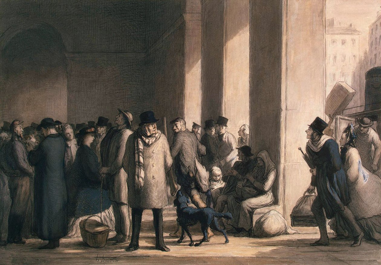 Ved Gare Saint-Lazare, 1860-tallet. av Honoré Daumier