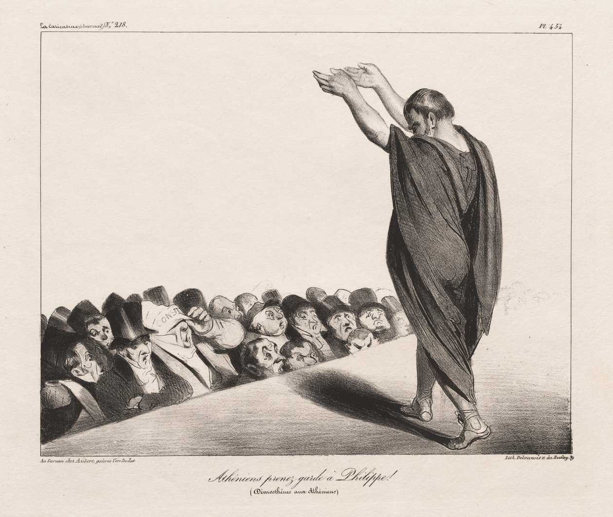 Athenere Vokt dere for Philip! (Demosthenes til athenerne) av Honoré Daumier