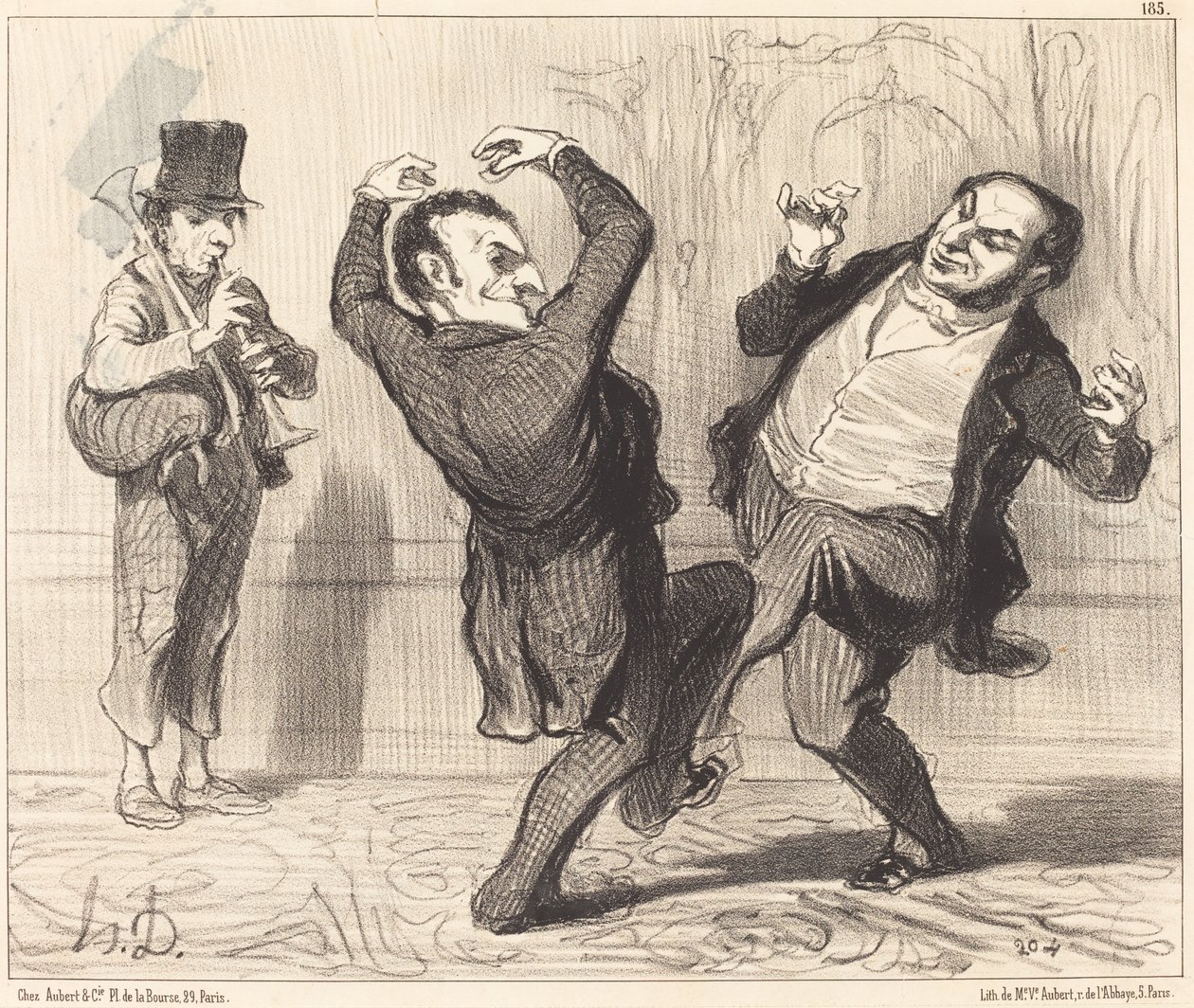 Festet av sin storhet til bredden av Seinen ... av Honoré Daumier