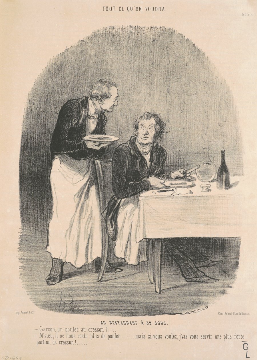 På restauranten til 32 cent av Honoré Daumier