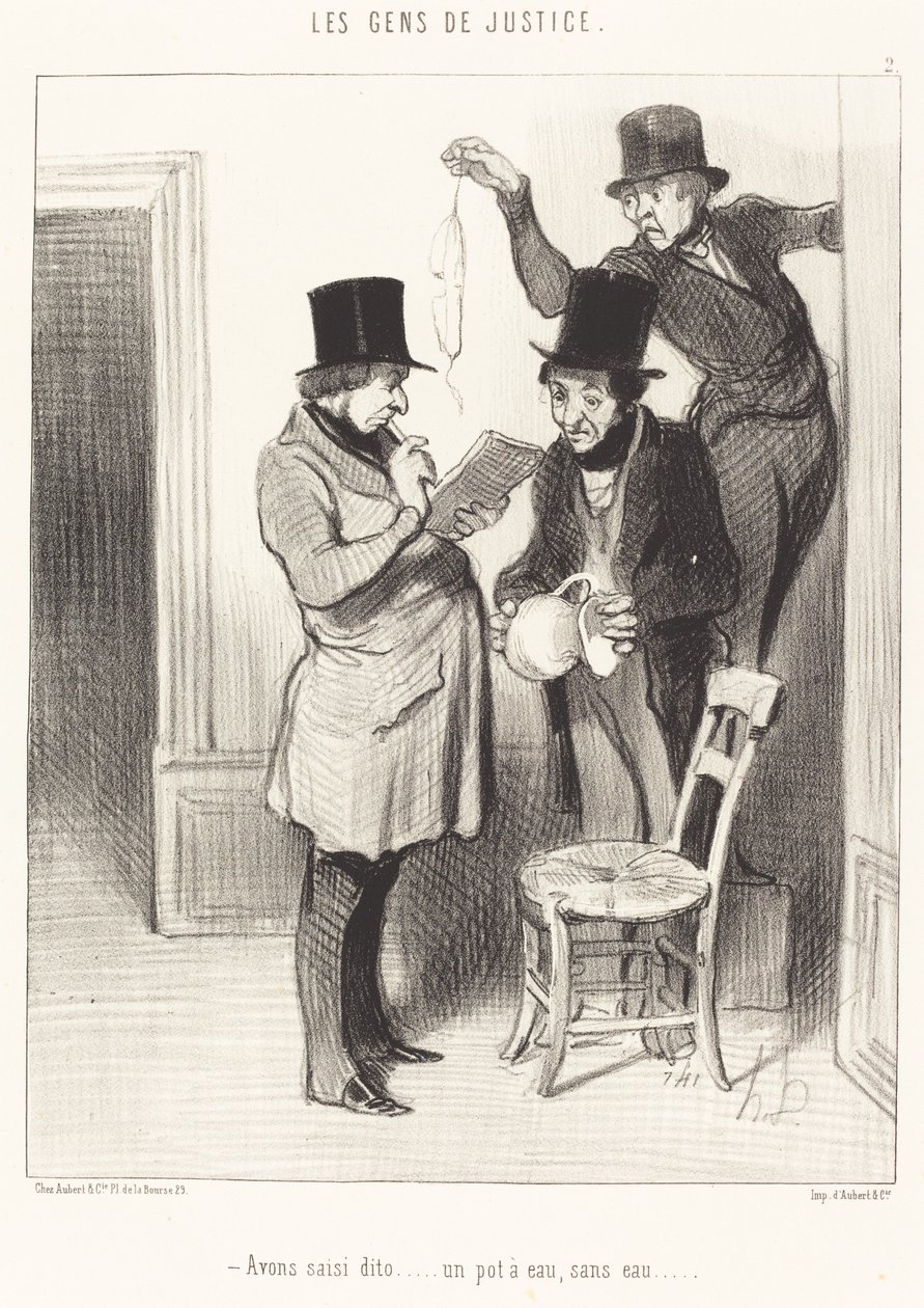 Vi grep dito... en vannkanne, uten vann av Honoré Daumier