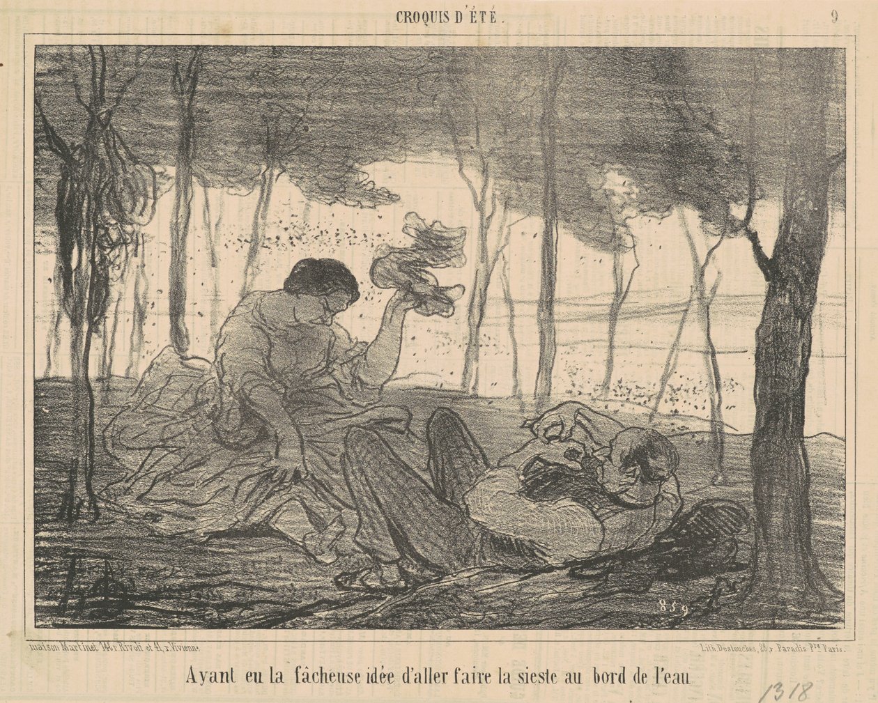 Etter å ha hatt den uheldige ideen om å gå... til vannkanten av Honoré Daumier