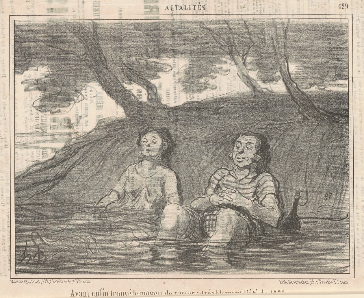Å ha ... funnet en måte å tilbringe sommeren på hyggelig av Honoré Daumier