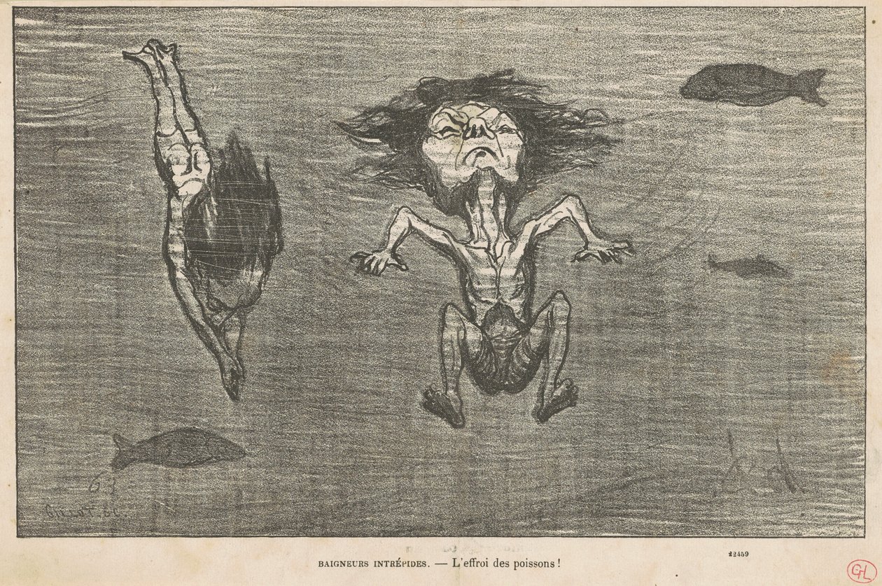 Uferdige badegjester av Honoré Daumier