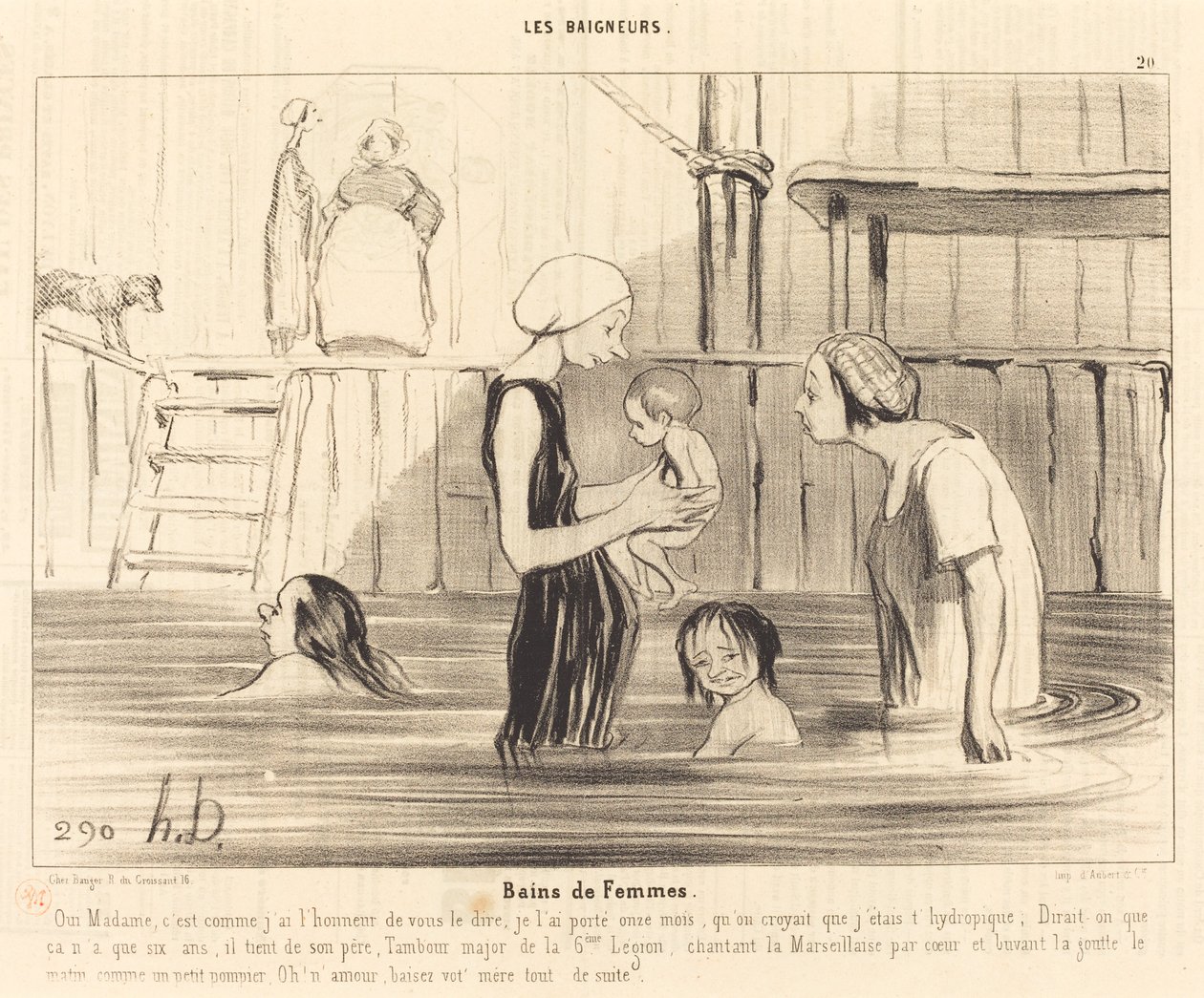 Kvinners bad av Honoré Daumier