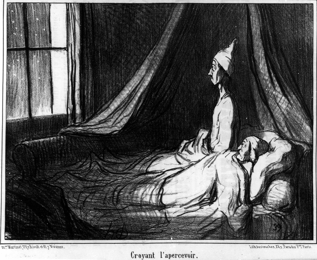 Tror å se ham, karikatur av Honore Daumier (1808-1879). "" Charivari"" av Honoré Daumier