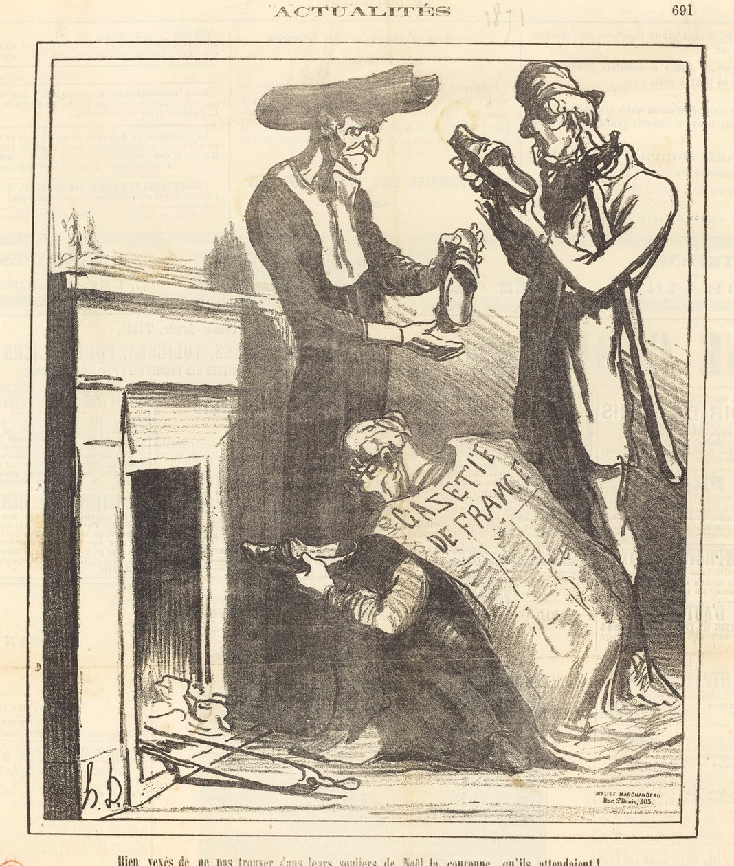 Veldig opprørt over å ikke finne... kronen... av Honoré Daumier