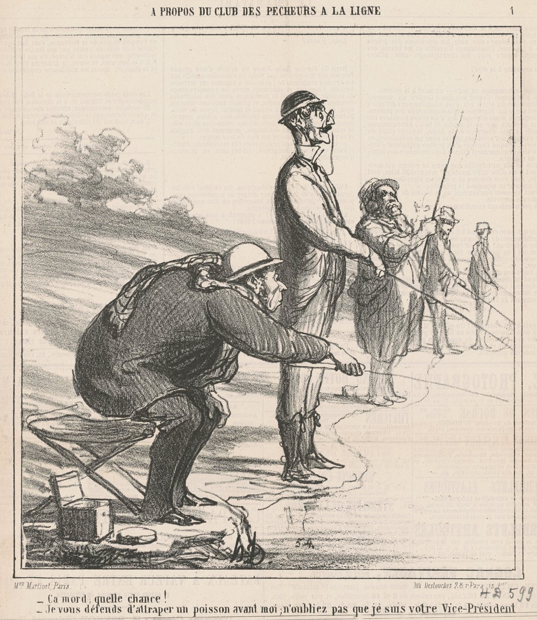 Det biter, hvilken flaks! Jeg forsvarer deg... av Honoré Daumier