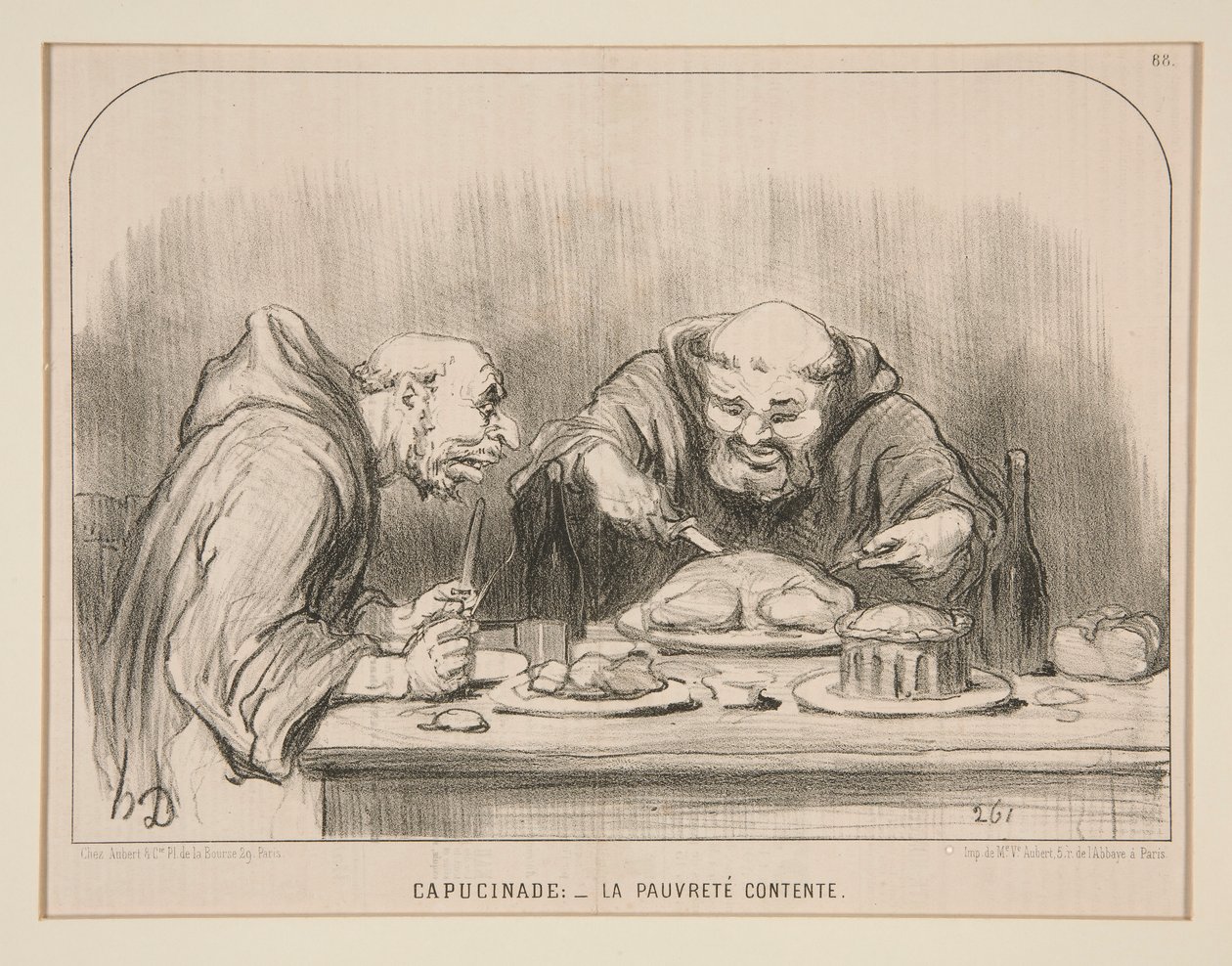 Capucinade: - Fornøyd fattigdom, #88 av Actualites av Honoré Daumier