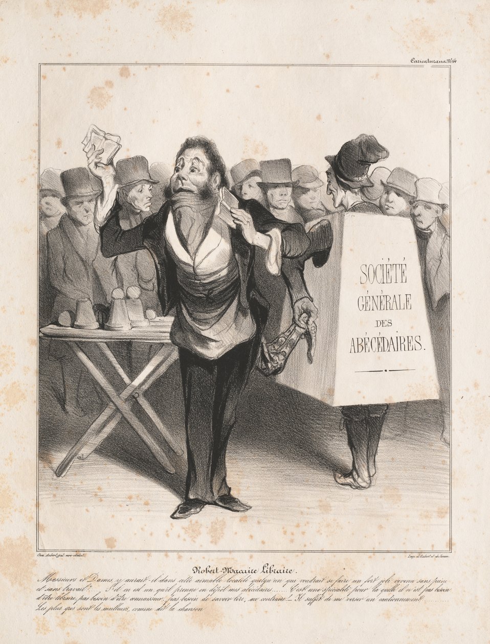 Caricaturana: Pl. 14, Robert Macaire Bookseller (Caricaturana: Pl. 14, Robert Macaire Bookseller) av Honoré Daumier