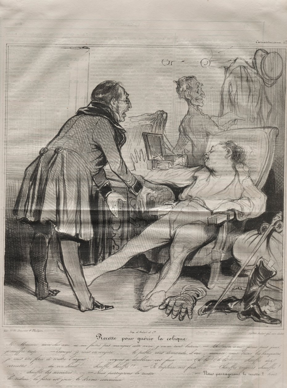 Caricaturana, plate 72: Recipe to Cure Colic, 14. januar 1838. av Honoré Daumier