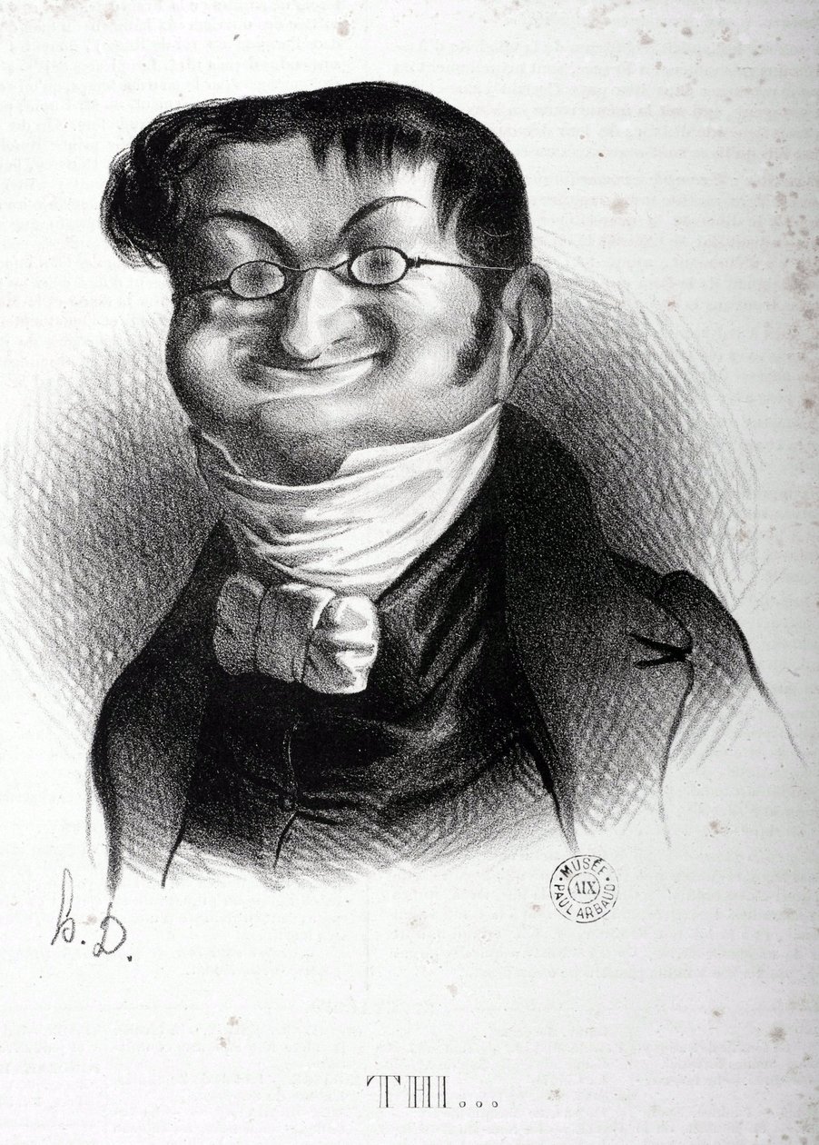 Tegneserie av Adolphe Thiers (1797-1877), fransk statsmann. Tegning av Honore Daumier (1808-1879). Arbaud museum. av Honoré Daumier