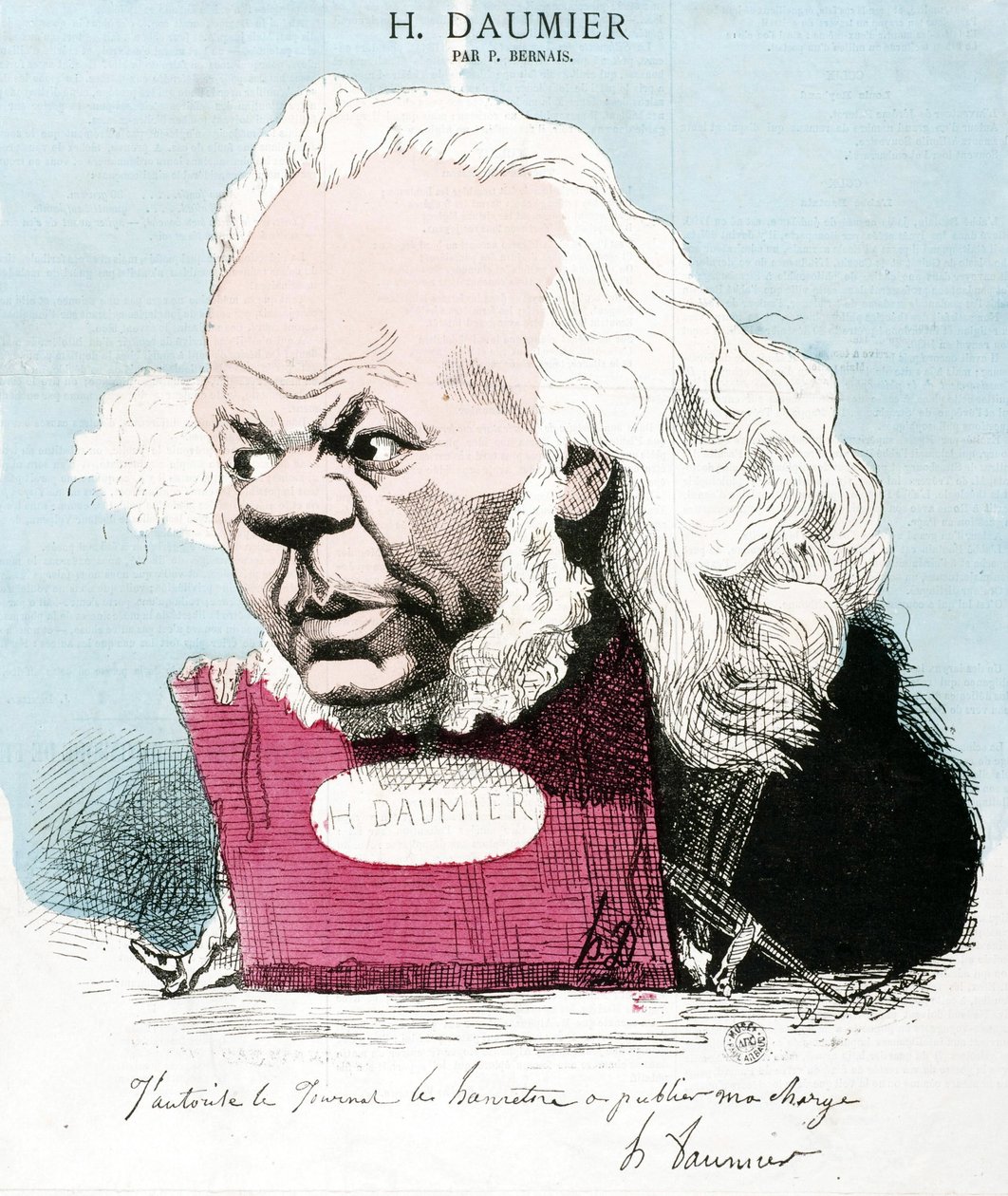 Tegneserie av Honore Daumier (1808-1879), fransk gravør, maler og skulptør. Gravering av P. Bernais. Mål: 33x30 cm. Arbaud museum. av Honoré Daumier