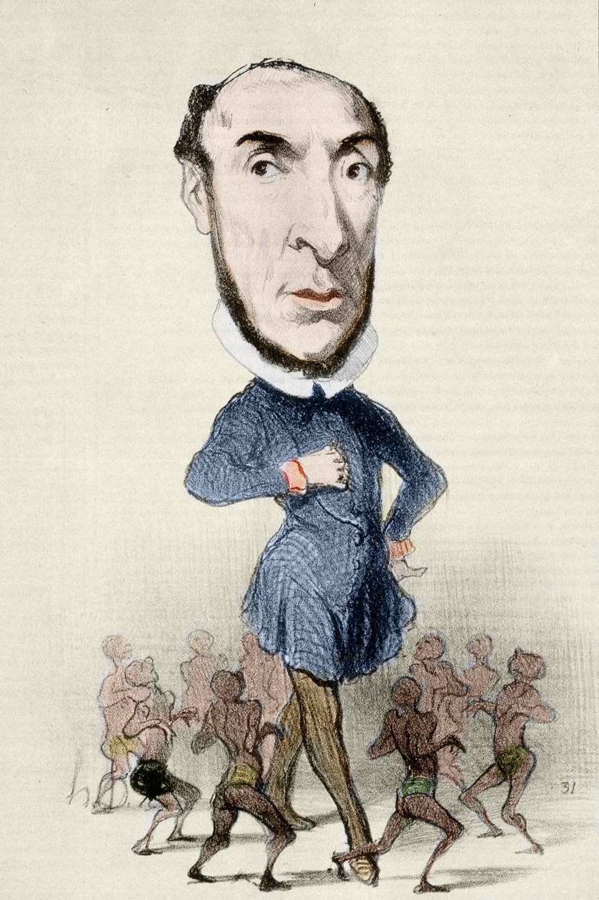 Tegneserie om Victor Schoelcher (1804-1893) og avskaffelsen av slaveriet - av Honore Daumier. av Honoré Daumier