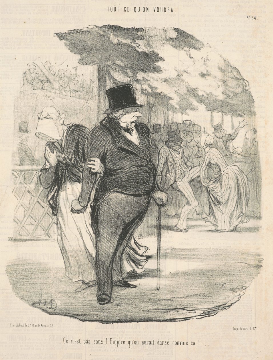 Det er ikke under imperiet vi ville ha danset slik! ... av Honoré Daumier