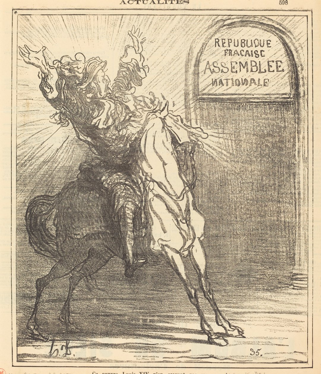 Denne stakkars Ludvig XIV tror ikke sine øyne av Honoré Daumier