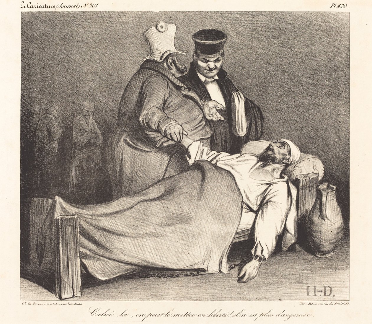 Denne, vi kan sette ham fri! (Denne kan vi sette fri! Han er ikke lenger farlig!) av Honoré Daumier