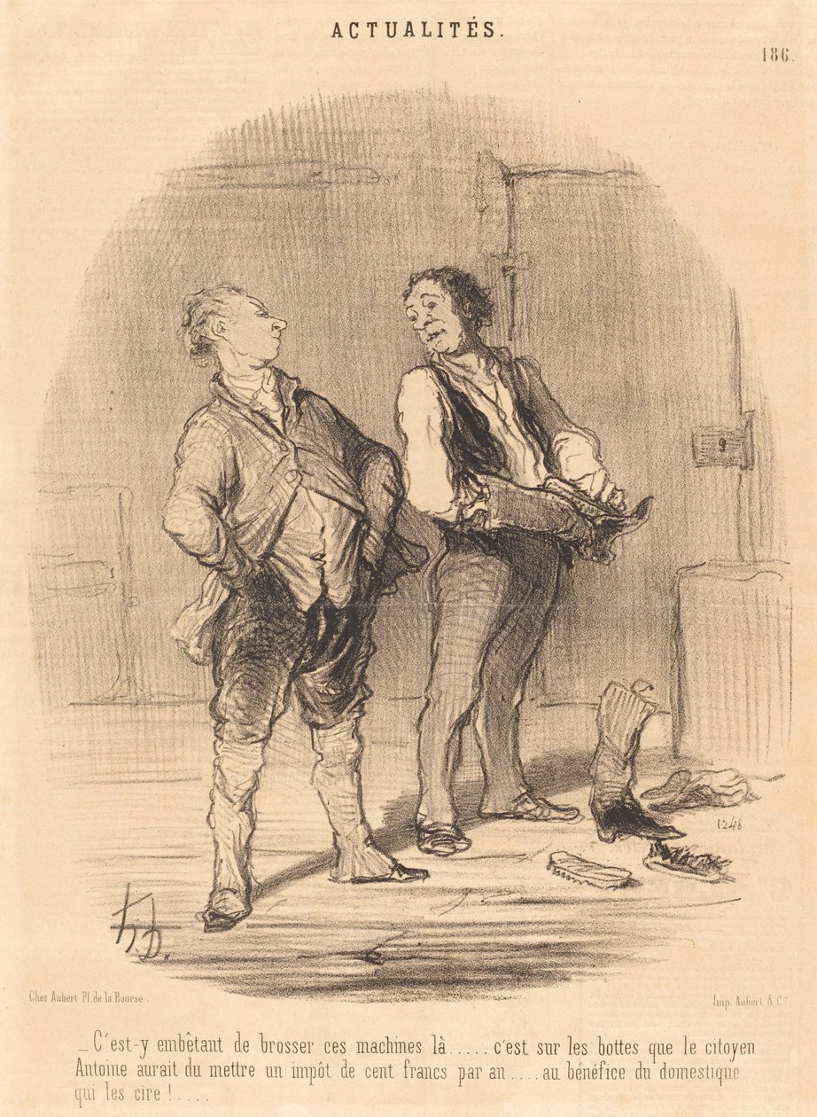 Er det irriterende å børste disse maskinene der... av Honoré Daumier