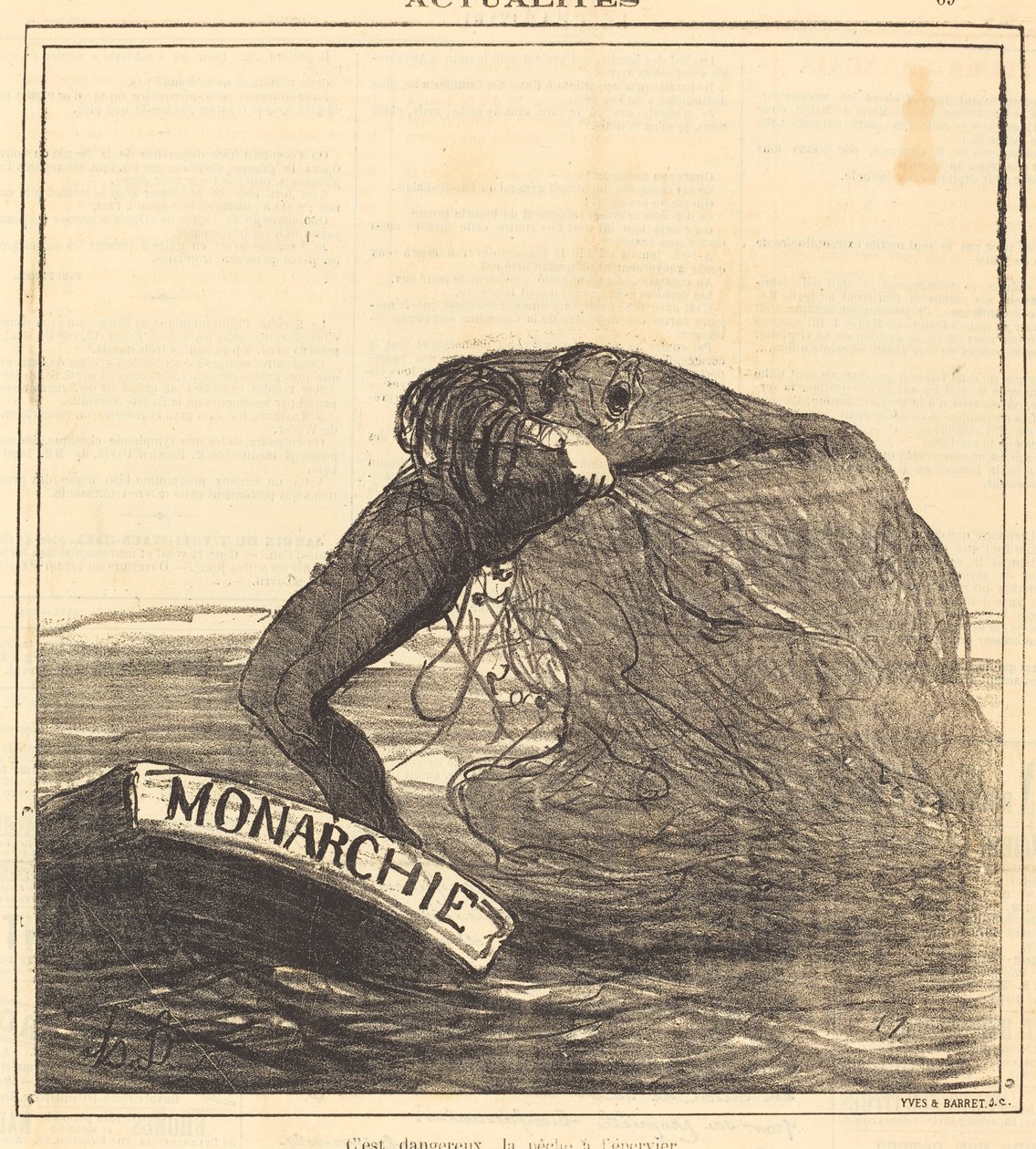 Det er farlig, kastegarnfiske av Honoré Daumier