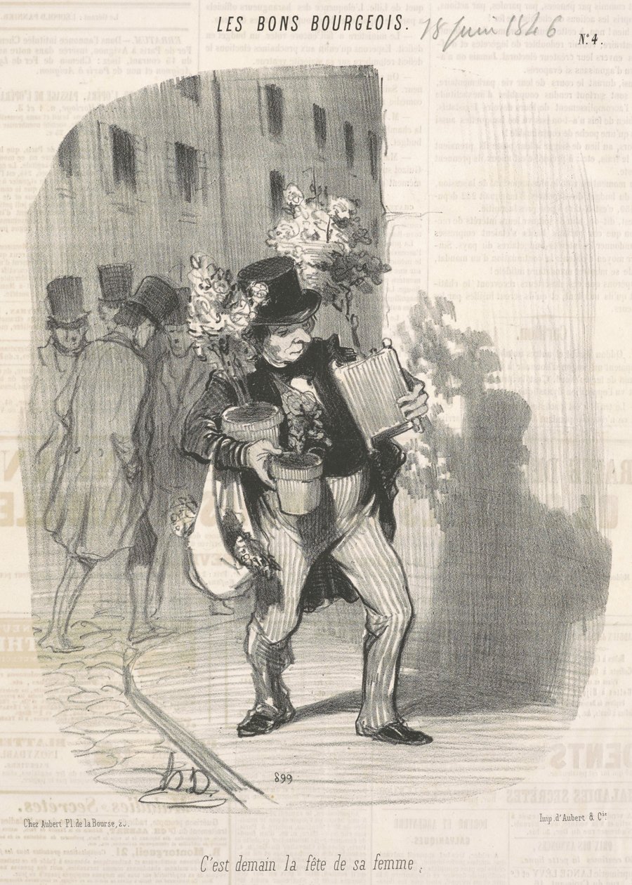 I morgen har kona bursdag av Honoré Daumier