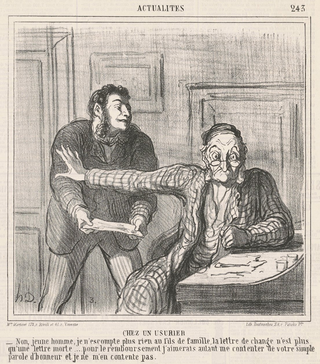 Hos en pengeutlåner av Honoré Daumier
