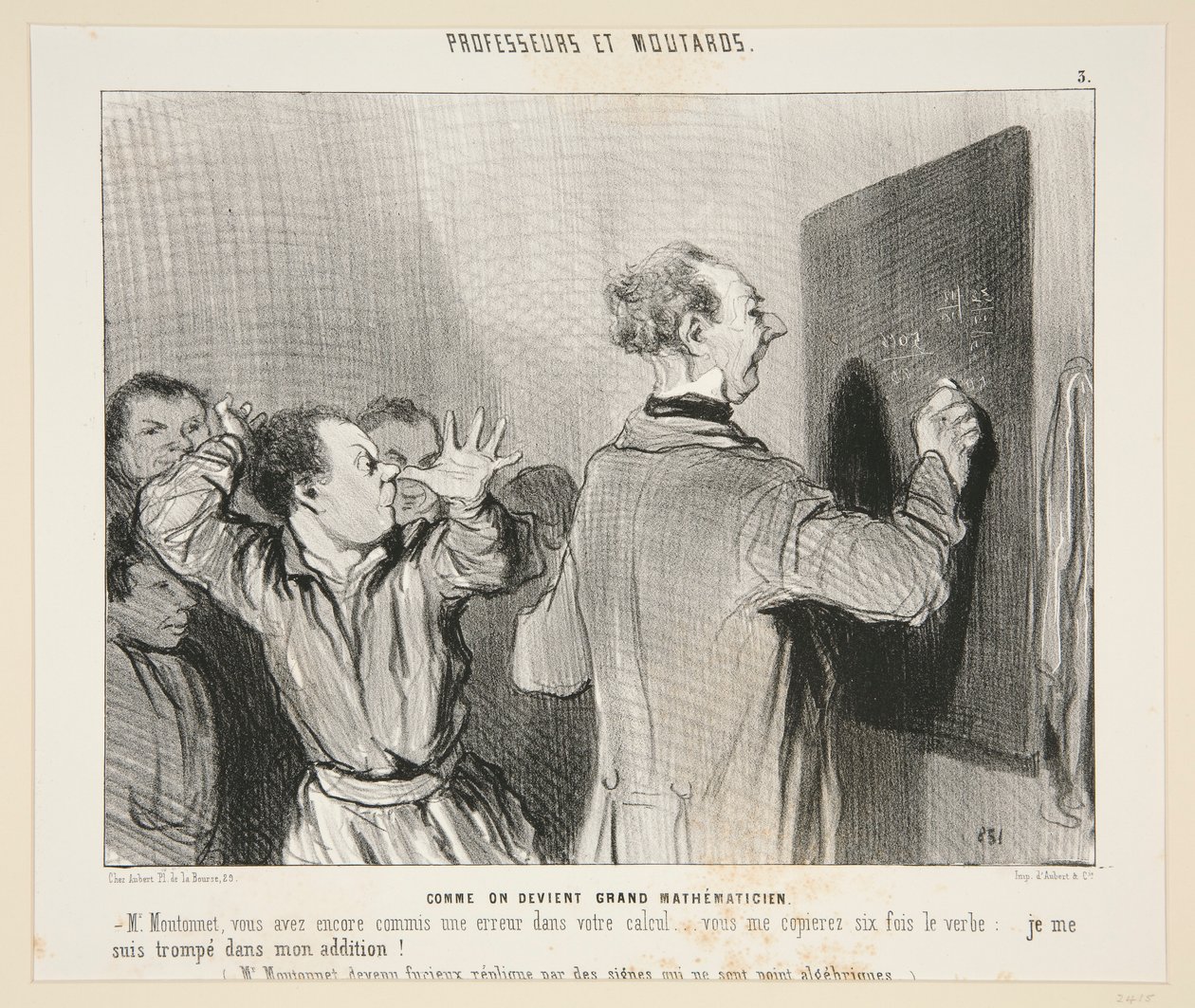 Som man blir en stor matematiker; nr. 3 av professorer og sennep av Honoré Daumier