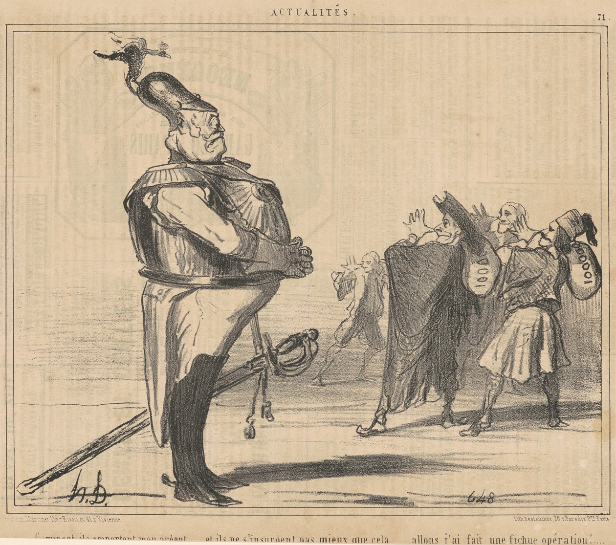 Hvordan, de tar bort pengene mine... av Honoré Daumier